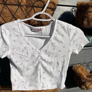 Kohls cropped flower top